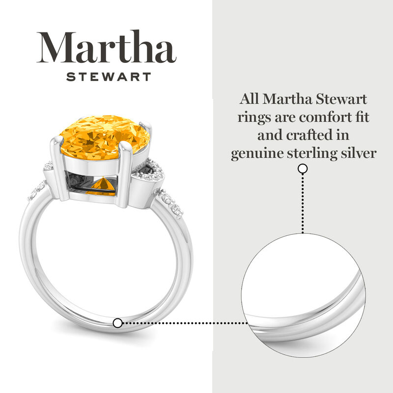 Martha Stewart 4 1/2ctw. Oval Citrine & Lab Grown Diamond Ring In Sterling Silver image number null